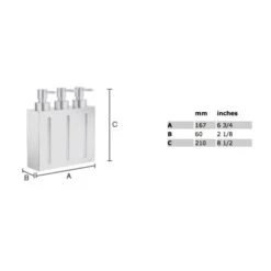 Smedbo Outline Seifenspender Dreifach, Wandhängend -Badwelt Verkauf hersteller smedbo outline seifenspender dreifach wandhaengend 808230