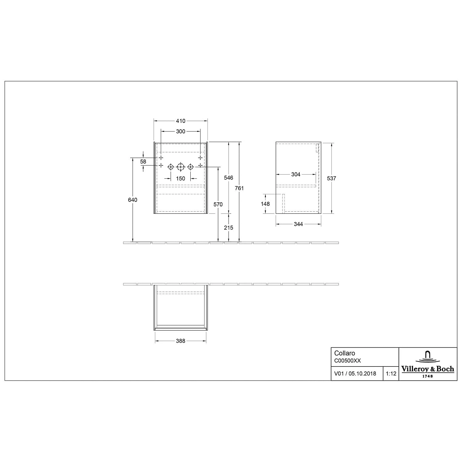 Villeroy & Boch Collaro Waschtischunterschrank 41 X 54,6 Cm Mit 1 Tür, Türanschlag Links 6 Villeroy & Boch Collaro Waschtischunterschrank 41 X 54,6 Cm Mit 1 Tür, Türanschlag Links – Bild 4