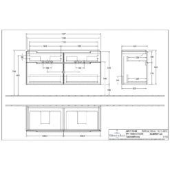 Villeroy & Boch Subway 2.0 Waschtischunterschrank XXL 128,7 Cm, Griffe Silberfarbig Matt, 4 Auszüge -Badwelt Verkauf hersteller villeroy boch subway 2 badmoebel 4213666