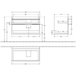 Villeroy & Boch Venticello Waschtischunterschrank XXL 95,3 Cm, Becken Rechts -Badwelt Verkauf hersteller villeroy boch venticello badmoebel waschtischunterschraenke 2136724