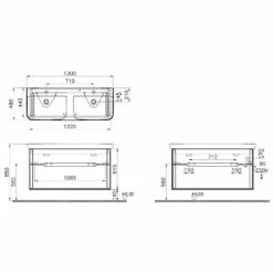 Vitra Sento Waschtischkombination 130 X 48 Cm Mit 2 Auszügen -Badwelt Verkauf hersteller vitra badkeramik sento badmoebel waschtischkombination 3000680