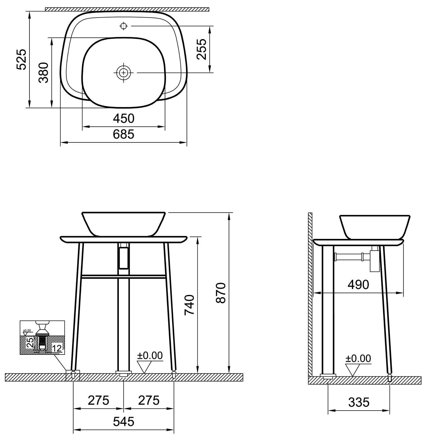 VitrA Plural Waschtischunterbau Hoch Freistehend 3 VitrA Plural Waschtischunterbau Hoch Freistehend
