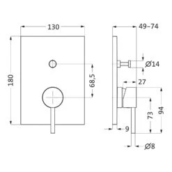 Herzbach NANO Wannfüll- Und Brausebatterie Unterputz