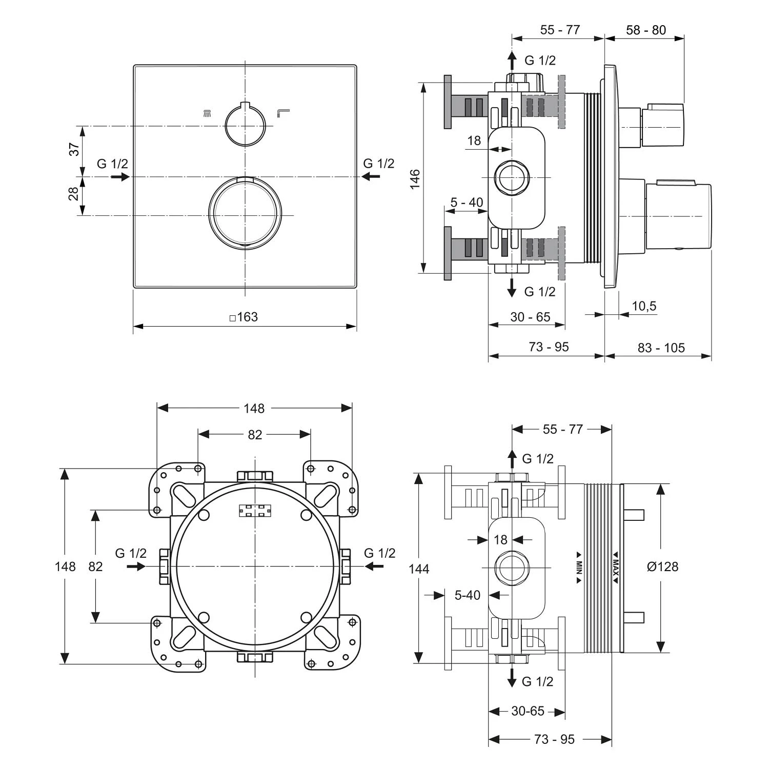 Ideal Standard Ceratherm C100 Armaturen-Paket 6 Ideal Standard Ceratherm C100 Armaturen-Paket – Bild 4