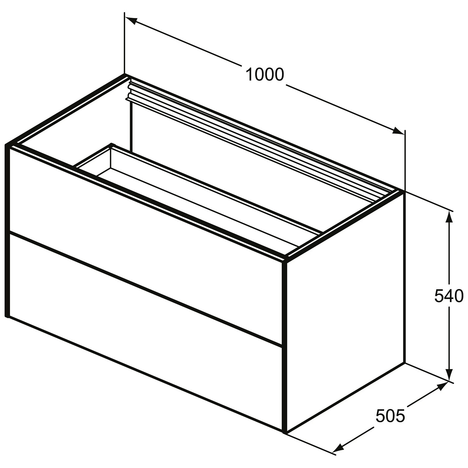 Ideal Standard Conca Waschtischunterschrank 100 X 50,5 Cm, 2 Auszüge 6 Ideal Standard Conca Waschtischunterschrank 100 X 50,5 Cm, 2 Auszüge – Bild 4