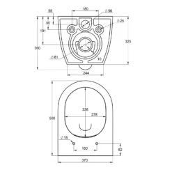 Treos Serie 810 Tiefspül-WC, Offener Spülrand