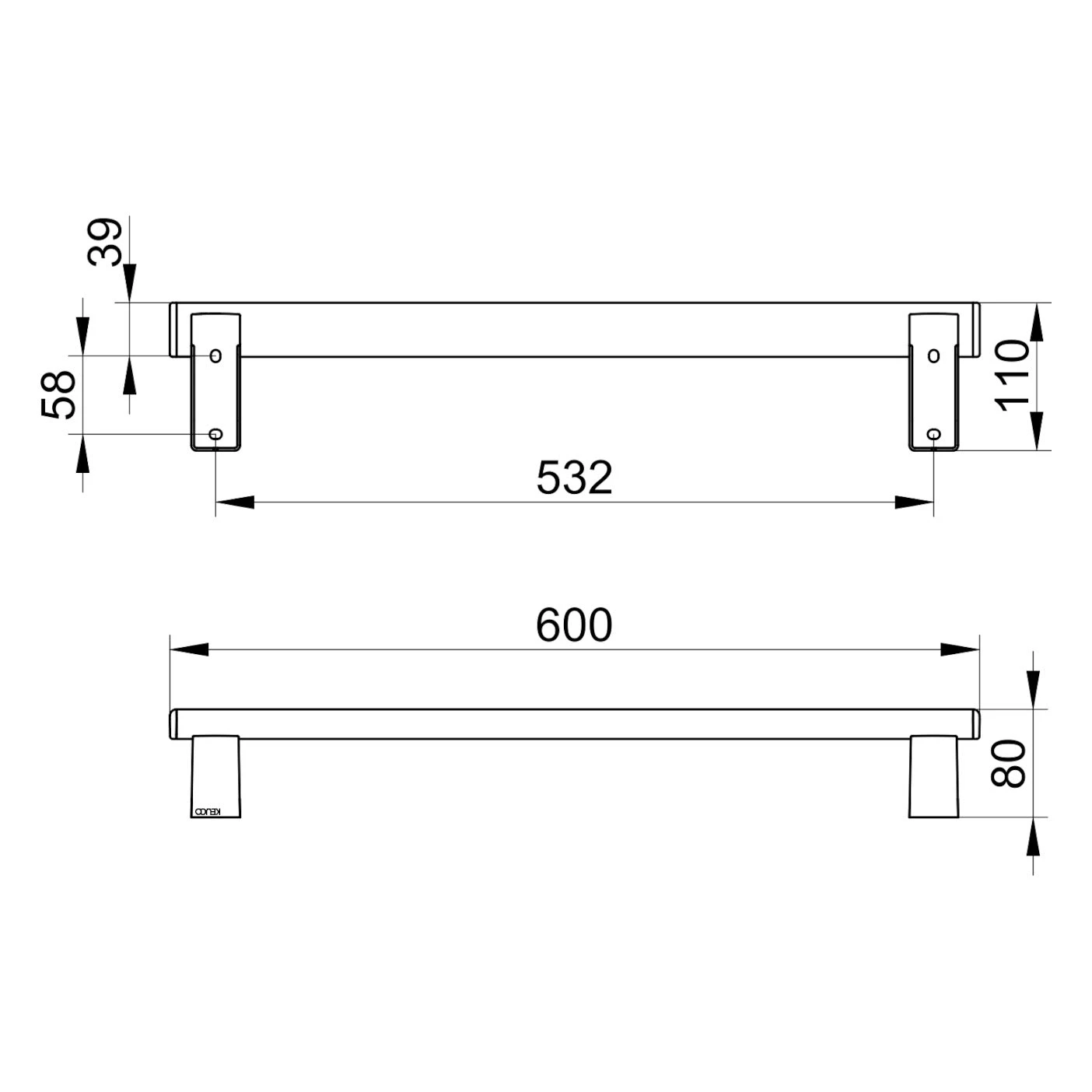 Keuco AXESS Haltegriff Aus Metall 60 Cm 6 Keuco AXESS Haltegriff Aus Metall 60 Cm – Bild 4