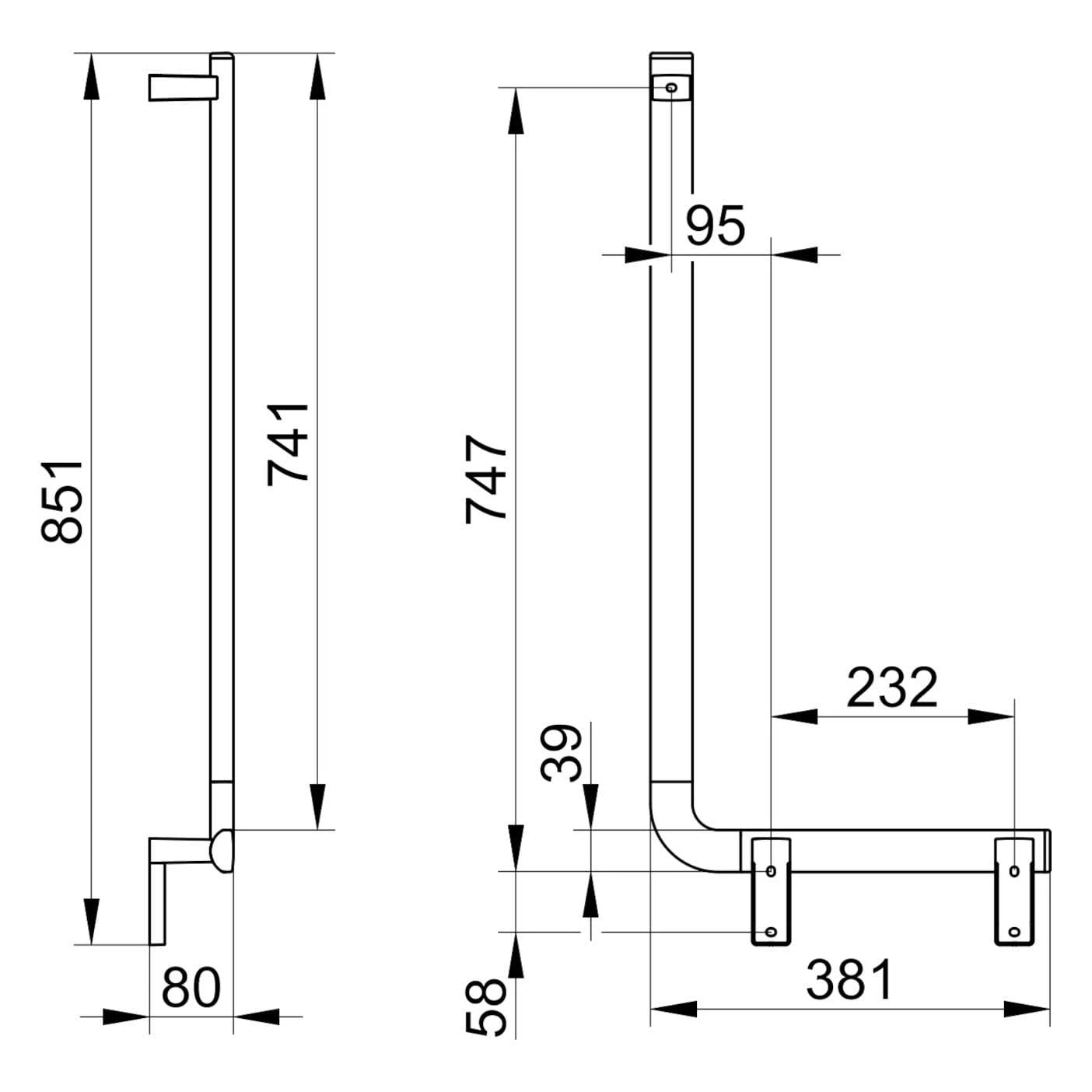 Keuco AXESS Winkelgriff 90° Aus Metall, Rechte Ausführung, 38,1 X 85,1 Cm 5 Keuco AXESS Winkelgriff 90° Aus Metall, Rechte Ausführung, 38,1 X 85,1 Cm – Bild 3