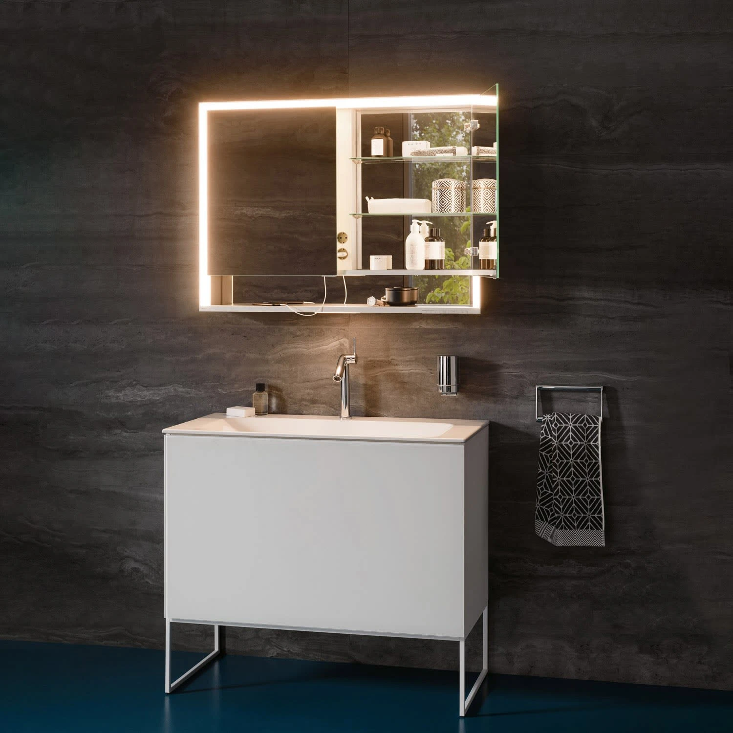 Keuco Royal Lumos Aufputz-Spiegelschrank 105 X 73,5 Cm Mit Spiegelheizung, LED-Beleuchtung, 2 Türen 5 Keuco Royal Lumos Aufputz-Spiegelschrank 105 X 73,5 Cm Mit Spiegelheizung, LED-Beleuchtung, 2 Türen – Bild 3