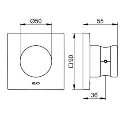 Keuco IXMO Wandbrausehalter Eckig