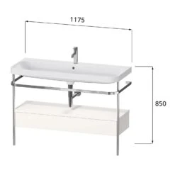 Duravit Happy D.2 Plus C-shaped Waschtisch Mit 1 Hahnloch, 117,5 X 49 Cm, Mit 1 Schubkasten, Mit Zusatzmodul "A"