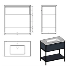 Loft 2.0 Waschtisch Mit Unterschrank 80 Cm, Mit Metallgestell -Badwelt Verkauf megabad profi collection badmoebel loft 2 6492728