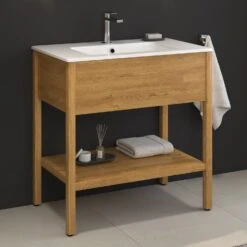 Loft 2.0 Waschtischunterschrank 80 Cm, Mit Holzgestell