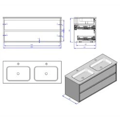 Loft Waschtisch Mit Unterschrank 120 Cm, 2 Auszüge 10 Loft Waschtisch Mit Unterschrank 120 Cm, 2 Auszüge -Badwelt Verkauf megabad profi collection badmoebel loft waschtischkombination 6122155