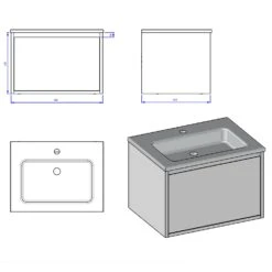 Loft Waschtisch Mit Unterschrank 60 Cm, 1 Auszug -Badwelt Verkauf megabad profi collection badmoebel loft waschtischkombination 6122224