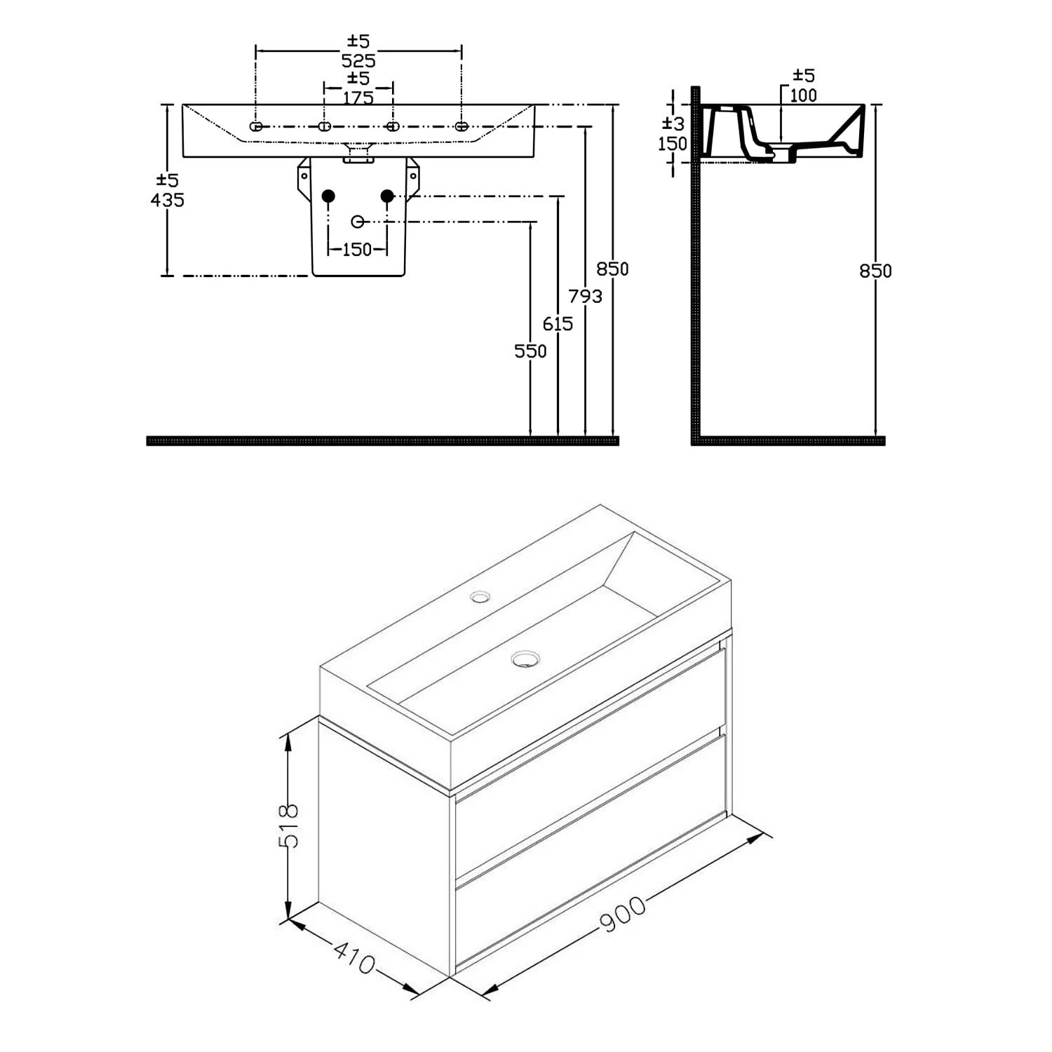 Pure 2.0 Waschtisch Mit Unterschrank 90 Cm Mit 2 Auszügen 6 Pure 2.0 Waschtisch Mit Unterschrank 90 Cm Mit 2 Auszügen – Bild 4