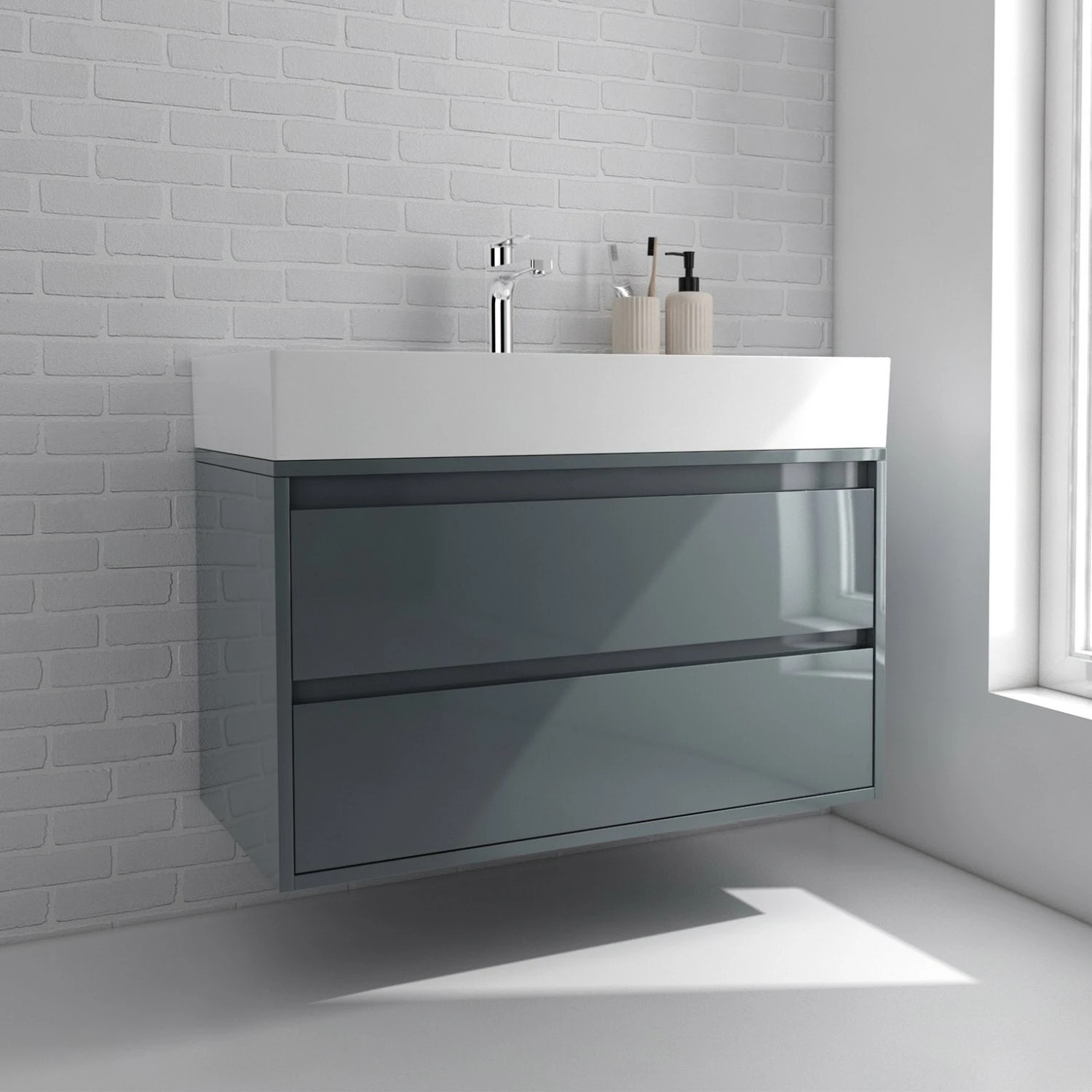 Pure 2.0 Waschtisch Mit Unterschrank 90 Cm Mit 2 Auszügen 5 Pure 2.0 Waschtisch Mit Unterschrank 90 Cm Mit 2 Auszügen – Bild 3