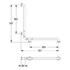 Silver Age System Adipositas Duschhandlauf 76,7 X 76,7 Cm