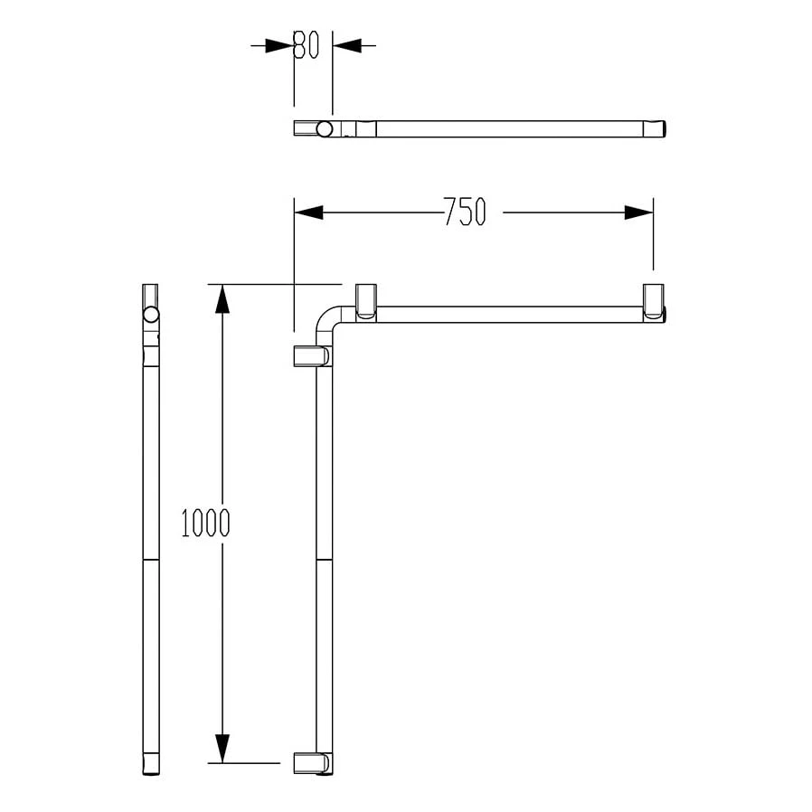 Silver Age System Duschhandlauf 100 X 75 Cm, Rechts 3 Silver Age System Duschhandlauf 100 X 75 Cm, Rechts