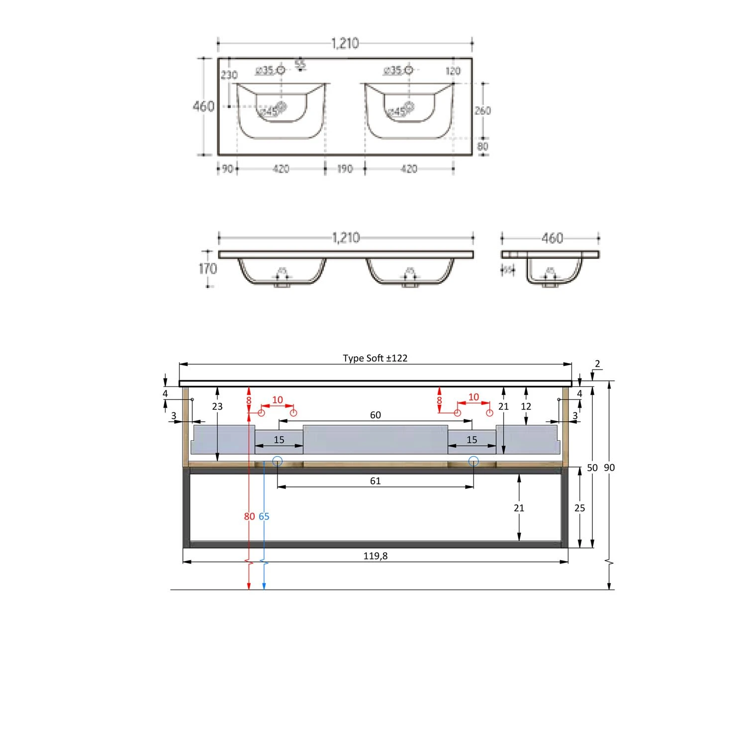 Pianura Giulia Badmöbel Set 121 Cm Mit LED-Lichtspiegel 6 Pianura Giulia Badmöbel Set 121 Cm Mit LED-Lichtspiegel – Bild 4