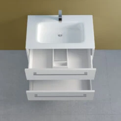 Progettobagno Capri 75 Glaswaschtisch Mit Unterschrank Weiß Matt