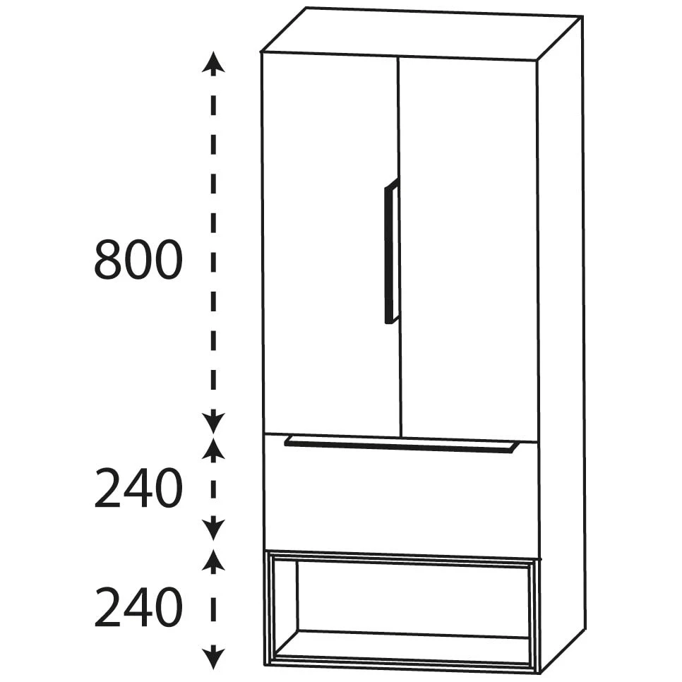 Puris Aspekt Mittelschrank 60 Cm Mit 2 Türen, 1 Einschubregal In Weiß Unten, 1 Auszug, Griff 339 3 Puris Aspekt Mittelschrank 60 Cm Mit 2 Türen, 1 Einschubregal In Weiß Unten, 1 Auszug, Griff 339