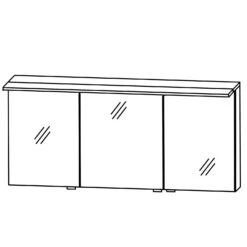 Puris B • Straight Spiegelschrank 140 X 15 X 66 Cm Mit 3 Türen Und LED-Flächenleuchte 6 Puris B • Straight Spiegelschrank 140 X 15 X 66 Cm Mit 3 Türen Und LED-Flächenleuchte -Badwelt Verkauf puris b collection straight spiegelschraenke 4260154