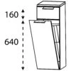 Puris Rounds Highboard 30 X 30 X 82,8 Cm Mit Wäschekippe, 1 Schubkasten, Griff 339 -Badwelt Verkauf puris rounds hoch seitenschraenke highboard 30 4904030