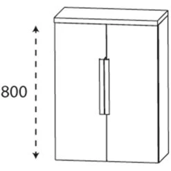Puris Rounds Highboard 60 X 30 X 82,8 Cm Mit 2 Türen, Griff 338