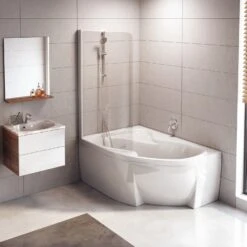 RAVAK Rosa II 160 X 105 Cm Eck-Badewanne Mit Duschbereich Links