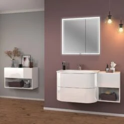 Sanipa 4balance Anbauschrank 80 Cm, 1 Auszug Push To Open, 1 Offenes Fach