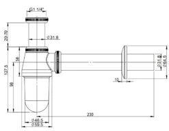 Sturotec Flaschengeruchverschluss Mit Gußtasse 1 1/4"