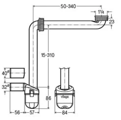 Viega Raumspar-Geruchverschluss AP