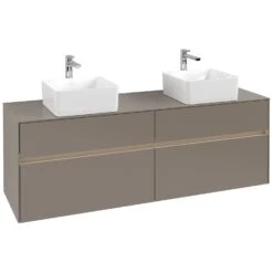 Villeroy & Boch Collaro Waschtischunterschrank 160 X 54,8 Cm Mit 4 Auszügen Und LED Licht, Für WT Beidseitig