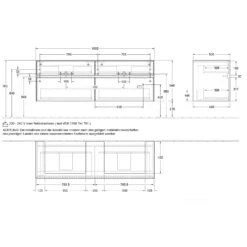 Villeroy & Boch Collaro Waschtischunterschrank 160 X 54,8 Cm Mit 4 Auszügen Und LED Licht, Für WT Beidseitig Ohne Ausschnitt -Badwelt Verkauf villeroy boch alle kollektionen collaro badmoebel 7121307