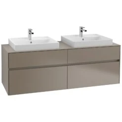Villeroy & Boch Collaro Waschtischunterschrank 160 X 54,8 Cm Mit 4 Auszügen Und LED Licht, Für WT Beidseitig Ohne Ausschnitt