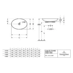 Villeroy & Boch Loop & Friends Aufsatzwaschtisch Oval 62 X 42 Cm Ohne Überlauf -Badwelt Verkauf villeroy boch alle kollektionen loop friends 4386278