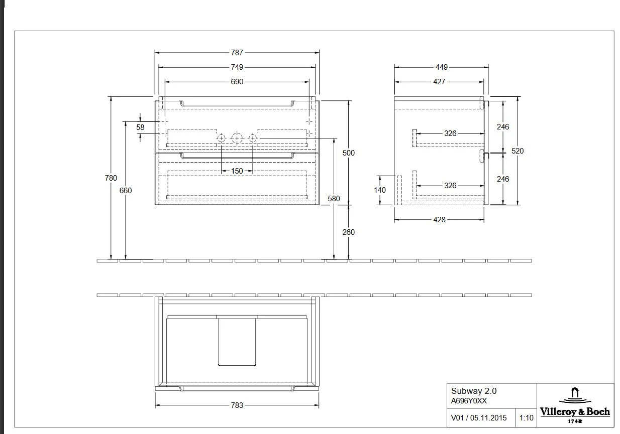 Villeroy & Boch Subway 2.0 Waschtisch-Kombination 80 Cm Mit 2 Auszügen Und Spiegelschrank My View 14 6 Villeroy & Boch Subway 2.0 Waschtisch-Kombination 80 Cm Mit 2 Auszügen Und Spiegelschrank My View 14 – Bild 4