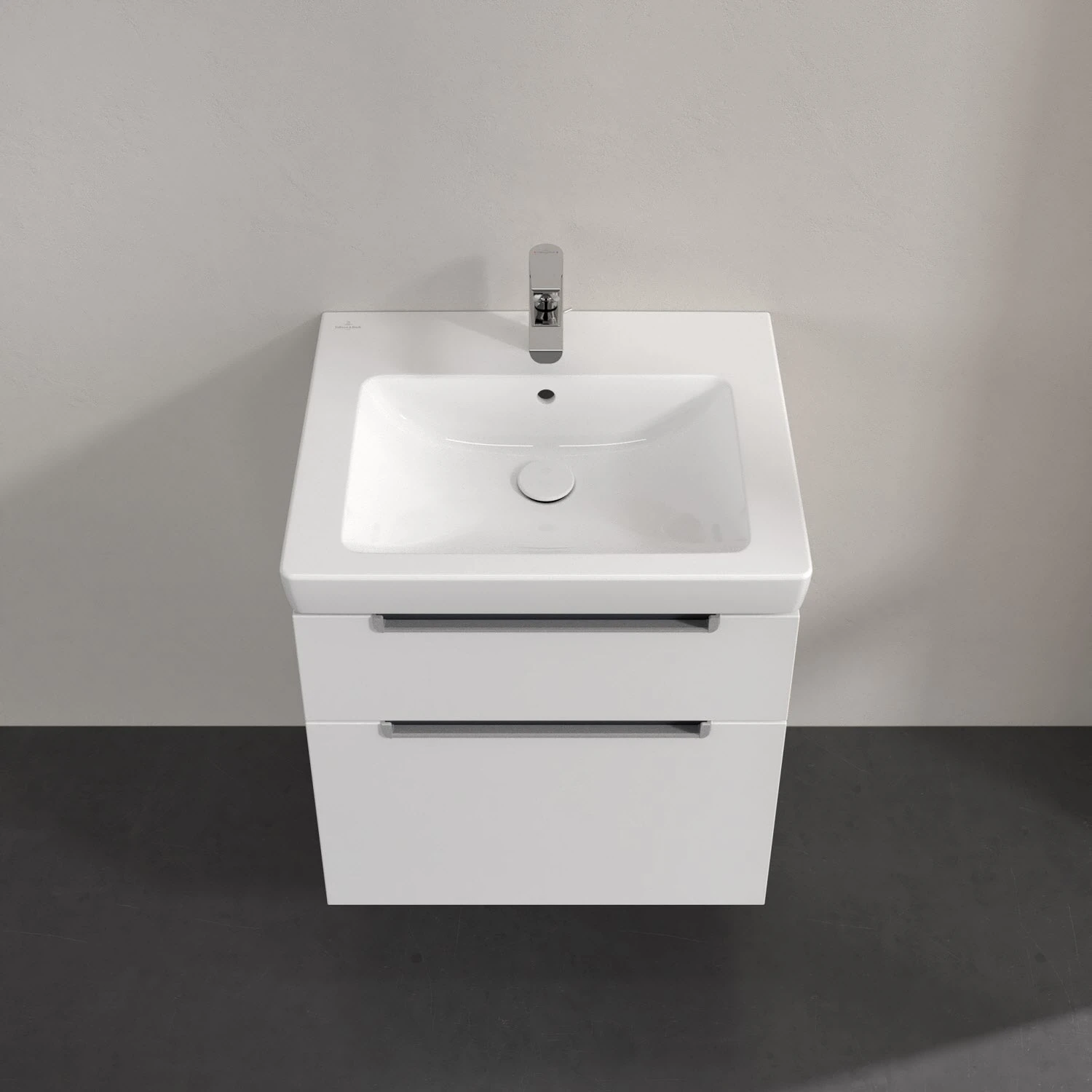 Villeroy & Boch Subway 2.0 Waschtischunterschrank XXL 58,7 Cm, Griffe Silberfarbig Matt, 2 Auszüge 5 Villeroy & Boch Subway 2.0 Waschtischunterschrank XXL 58,7 Cm, Griffe Silberfarbig Matt, 2 Auszüge – Bild 3