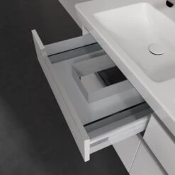 Villeroy & Boch Subway 2.0 Waschtischunterschrank XXL 128,7 Cm, Griffe Silberfarbig Matt, 4 Auszüge -Badwelt Verkauf villeroy boch alle kollektionen subway 2 9410843