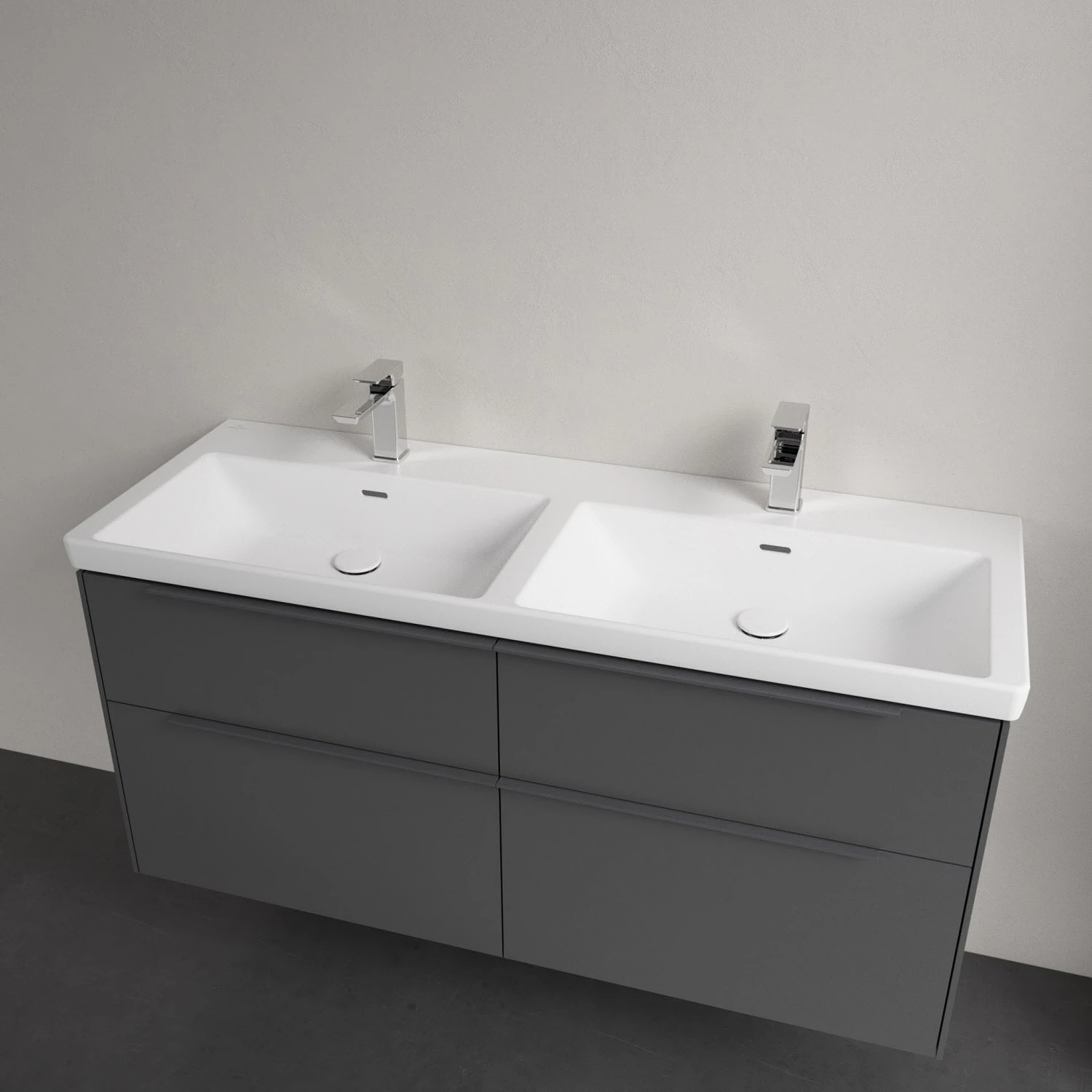 Villeroy & Boch Subway 3.0 Badmöbel-Set 130 Cm, Griff In Möbelfarbe, 4 Auszüge, Doppelwaschtisch 3 Villeroy & Boch Subway 3.0 Badmöbel-Set 130 Cm, Griff In Möbelfarbe, 4 Auszüge, Doppelwaschtisch