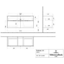 Villeroy & Boch Subway 3.0 Badmöbel-Set 130 Cm, 4 Auszüge, WT Für 2 Armaturen -Badwelt Verkauf villeroy boch alle kollektionen subway 3 10408157