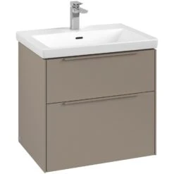 Villeroy & Boch Subway 3.0 Waschtischunterschrank 62,2 Cm, 2 AuszĂĽge, Griffe Monochrom, Ohne LED-Licht