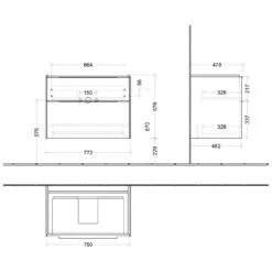Villeroy & Boch Subway 3.0 Waschtischunterschrank 77,2 Cm, 2 Auszüge, Griffe Volcano Black, Ohne LED-Licht -Badwelt Verkauf villeroy boch alle kollektionen subway 3 4529498