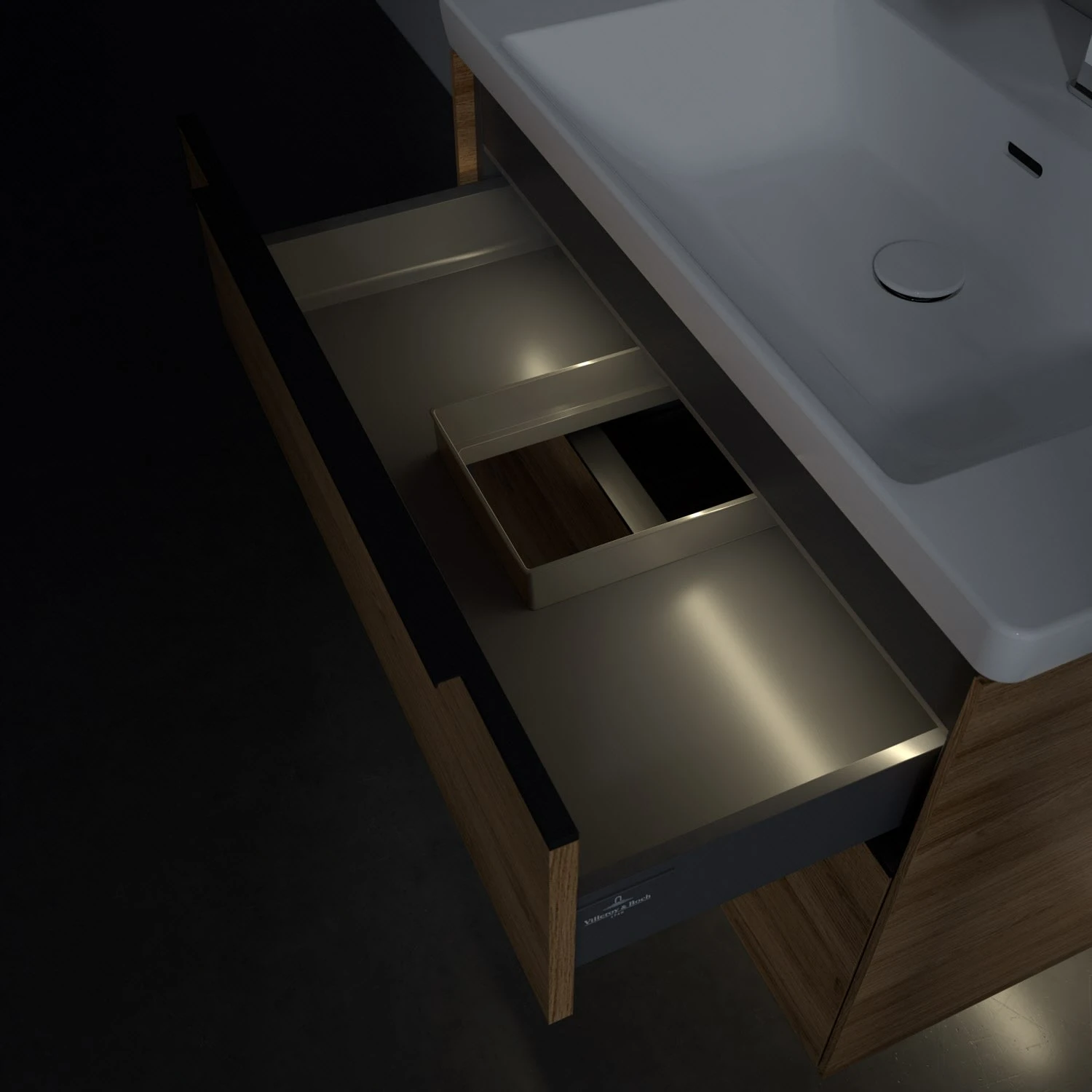 Villeroy & Boch Subway 3.0 Waschtischunterschrank 77,2 Cm, 2 Auszüge, Griffe Volcano Black, Mit LED-Licht 11 Villeroy & Boch Subway 3.0 Waschtischunterschrank 77,2 Cm, 2 Auszüge, Griffe Volcano Black, Mit LED-Licht – Bild 9